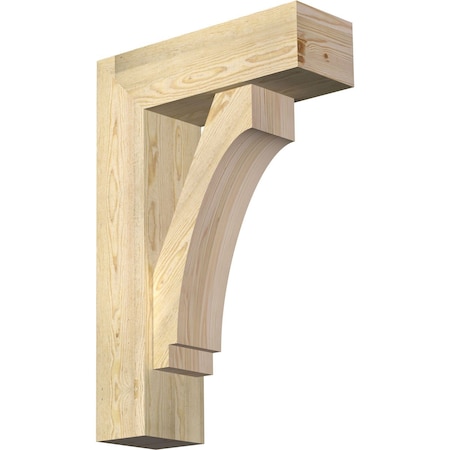 Ekena Millwork Imperial Block Rough Sawn Bracket w/ Offset Brace, Douglas Fir, 8"W x 24"D x 36"H BKT0806X24X36IMP05RDF